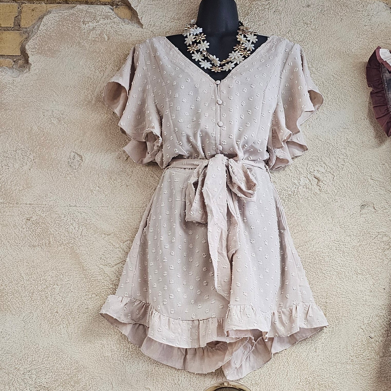 Swiss Dot Romper